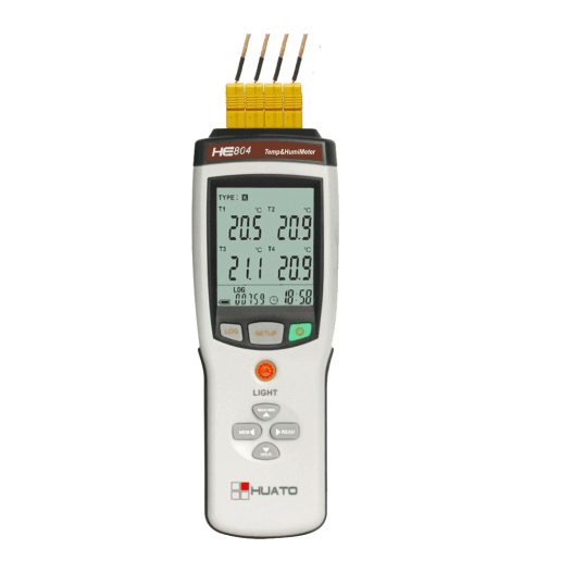 Huato HE804 — 4 Kanallı Termokupl Sıcaklık Kaydedici