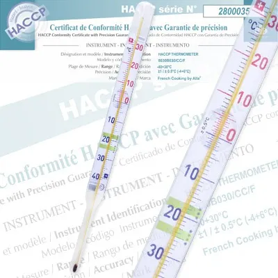 Derin Dondurucu Termometresi (yüksek-görünürlük, HACCP serisi) · -40 … +30 °C — 8030R030/CC-qp · Alla France