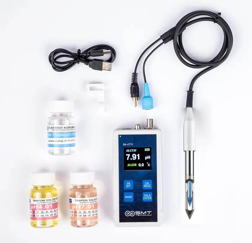 pH Metre · Saplama bıçaklı prob, et/gıda için dokunmatik — BA4710-S-2 · SMT