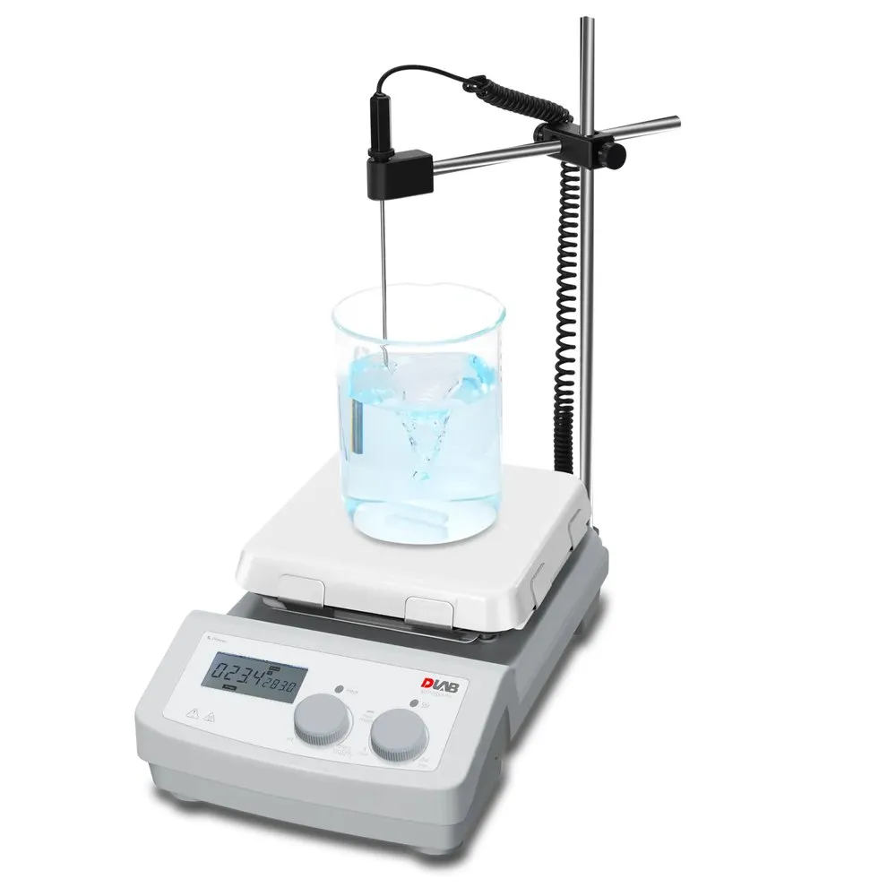 Isıtıcılı Manyetik Karıştırıcı Paketi · 7" Kare Cam-Seramik Plaka, 550 °C — MS7-H550-Pro · DLAB