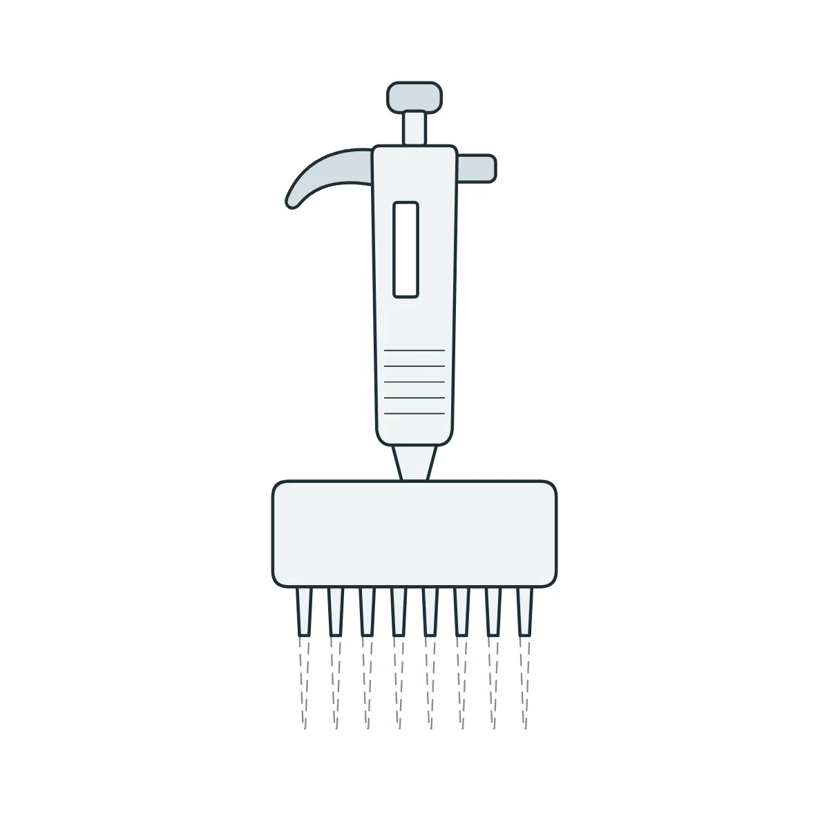 Ayarlanabilir Hacimli Mekanik Pipet (8 Kanal) 50–300 µL · 7010103012 — TopPette · DLAB
