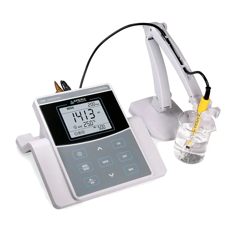 İletkenlik Ölçer · Masaüstü çok-hassas — EC820, BPB 2401T-F cam elektrot dahil · Apera
