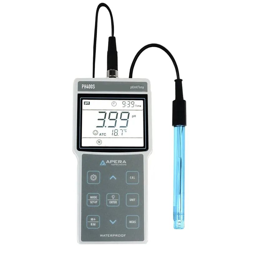 pH Metre · GLP Portatif, zorlu saha — PH400S, 201T-S elektrot dahil · Apera