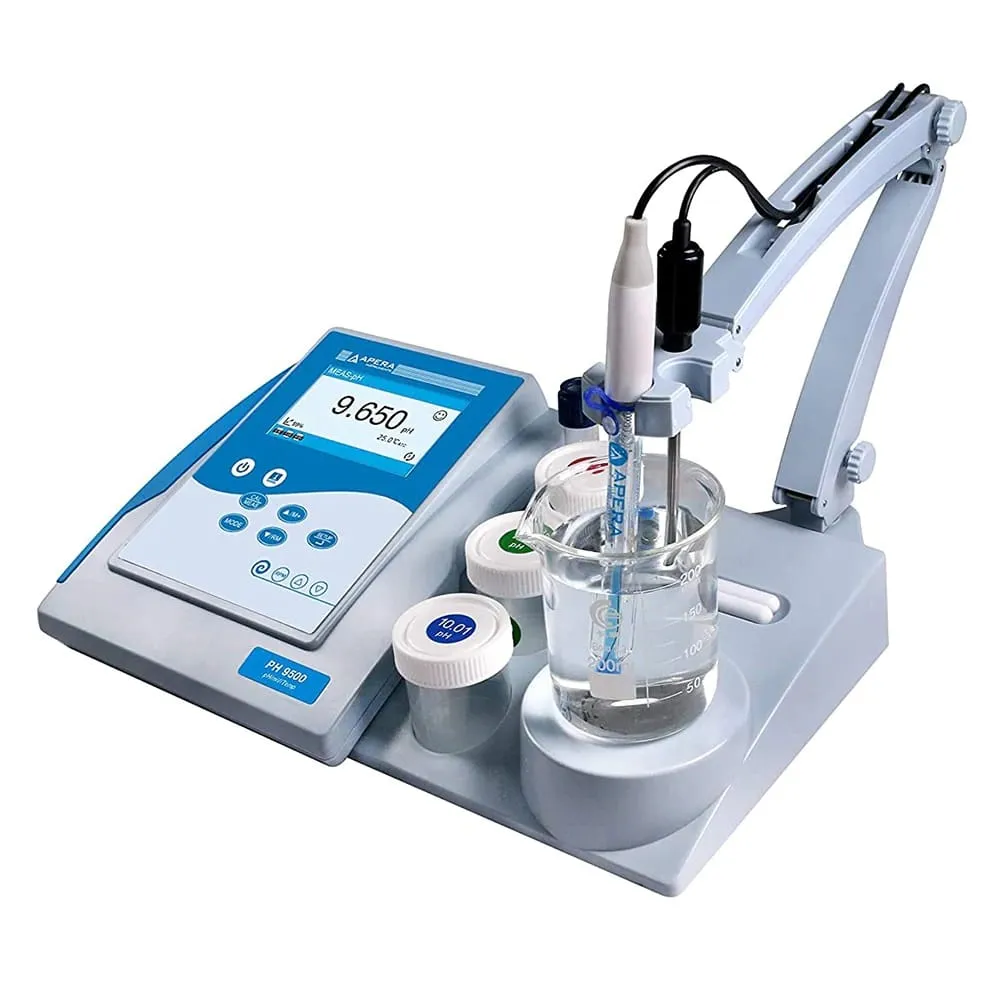 Masaüstü pH Metre · pH/mV/°C, GLP + TestBench — PH9500, LabSen 211 + MP500 dahil · Apera