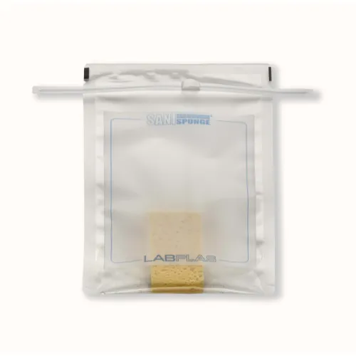 Sani-Sponge — nötralizörlü steril yüzey örnekleme süngeri (yazı alanlı) · Labplas