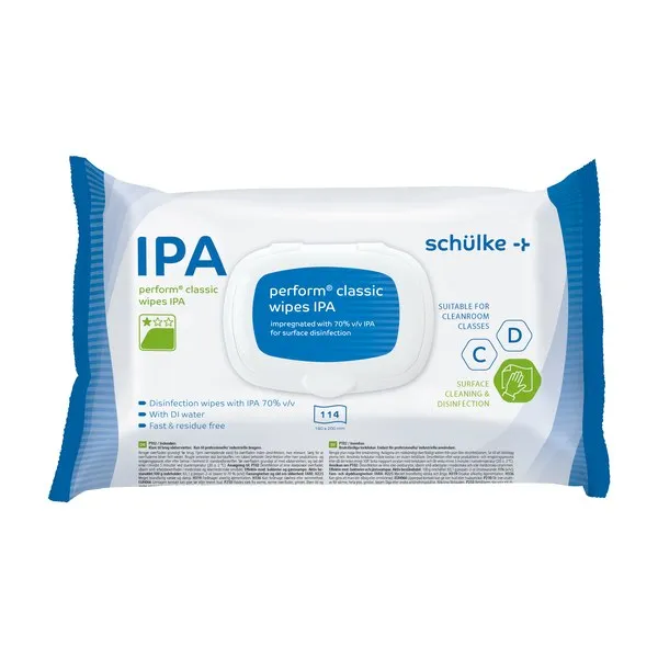 perform® classic wipes IPA — %70 izopropanol emdirilmiş yüzey mendili · Schülke