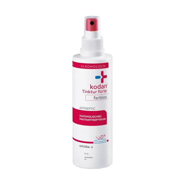 kodan® Tinktur forte renksiz — propanol bazlı renksiz cilt antiseptiği · Schülke