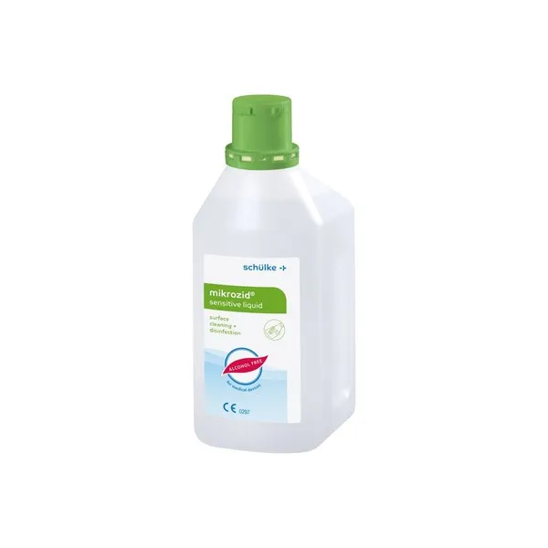 mikrozid® sensitive liquid — hassas yüzeyler için alkolsüz QAV bazlı yüzey dezenfektanı · Schülke