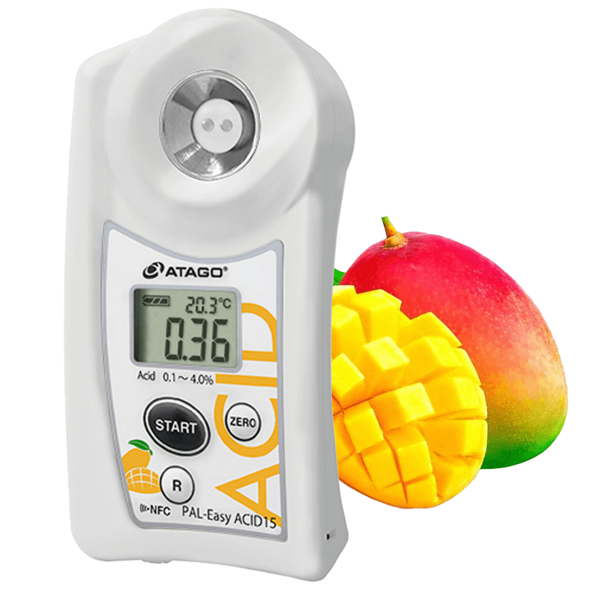 Cep Asit Ölçer · Mango asitliği (sitrik asit eşdeğeri) 0,10–4,00 %, ±0,10 % — 7315 · Atago