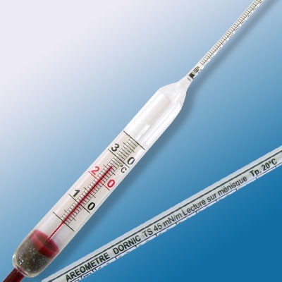 Dornic süt termo-hidrometresi (gövde-içi termometreli) · g/mL 1.018-1.038 — 2200TP018/20-qp · Alla France