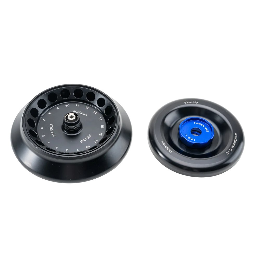 Santrifüj Rotor Kiti · 18×5 mL, 15.000 rpm, Kapaklı (Alüminyum Alaşım) — AS18-5 · DLAB