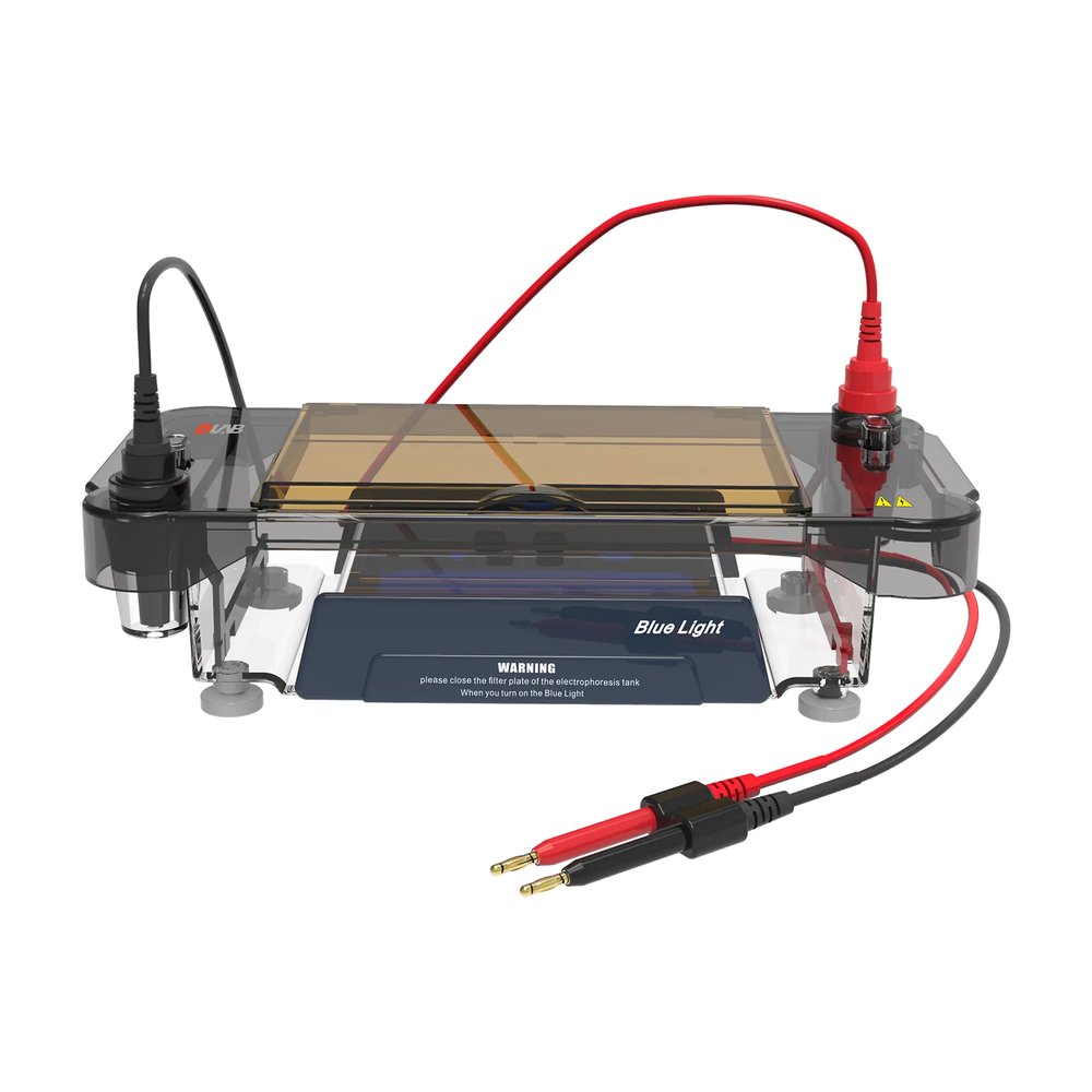 Yatay Elektroforez Tankı · Jel 13×15 ve 13×20 cm, Mavi-Işık Entegre — DL-SUB03+ · DLAB