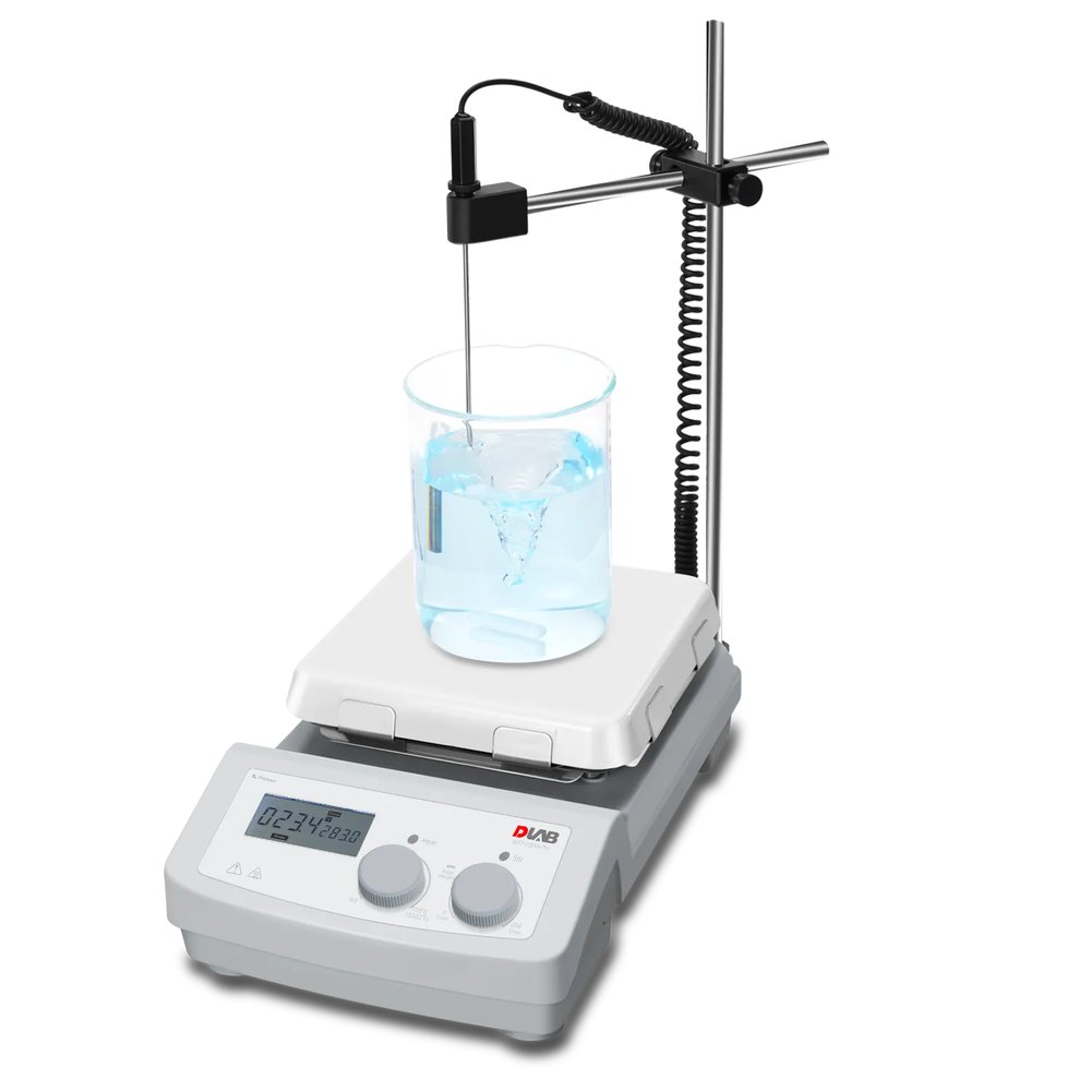 Isıtıcılı Manyetik Karıştırıcı Paketi · 7" Kare Cam-Seramik Plaka, 550 °C — MS7-H550-Pro · DLAB