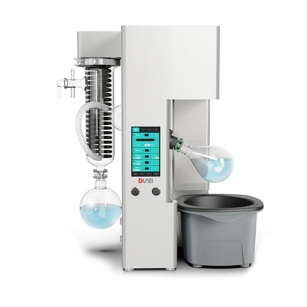 Rotary Evaporatör · kontrollü, entegre soğutmalı (NS29/32) — RE100-CV · DLAB