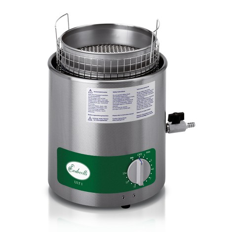 Ultrasonik temizlik (banyo/sıvı) · UB1 230 V, 50 Hz UK plug oscillation tank: 24.5 cm Øx 13 cm, 5.7 litres — ZMULT-ULT0 · Endecotts