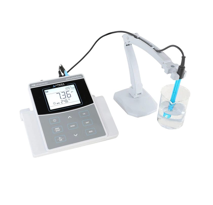 pH · İletkenlik Ölçer · Masaüstü kombine — Apera PC800, 201-C elektrot, -2…19.99 pH