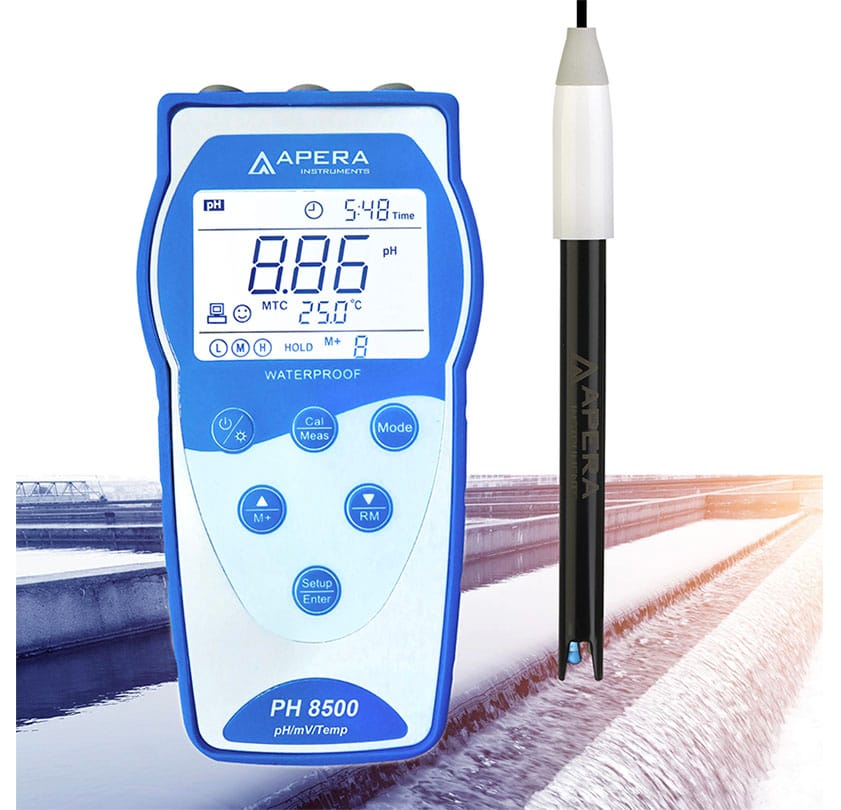 pH Metre · Taşınabilir GLP — Apera PH8500-WW, atık su, emülsiyon ve bulanık çözeltiler için, elektrot dahil