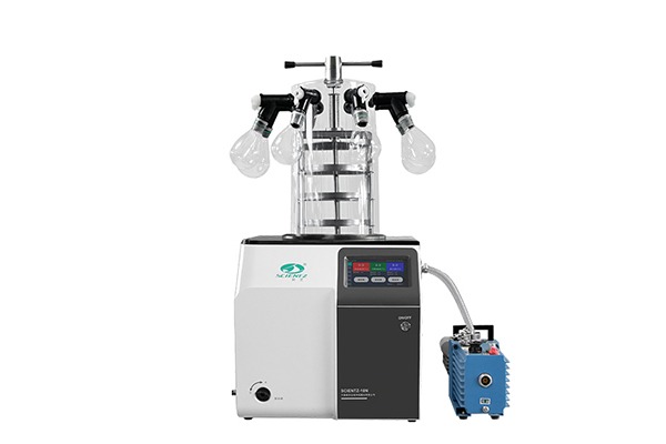 Laboratuvar Liyofilizatörü (Isıtmalı Raf, 3 kg, Basınç-Kapaklı Çok-Manifold) — SCIENTZ-10ND/D · Scientz