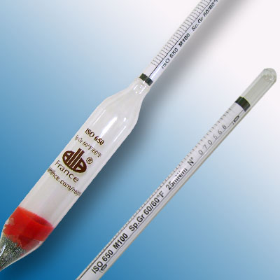 Cam Hidrometre · 0.700–0.800 özgül ağırlık, 60/60 °F (ISO 650) — Alla France 3102MC070/60/B-qp