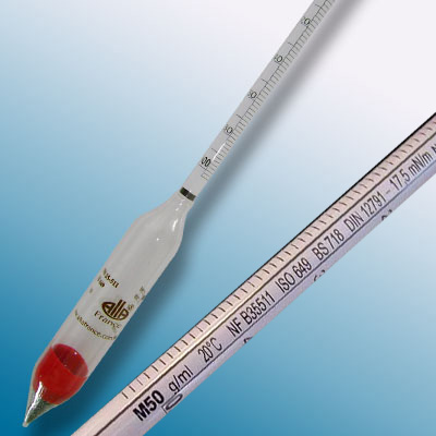 Cam Hidrometre · 1.250–1.300 g/mL, 20 °C referans — Alla France 3500MC125/20/M-qp