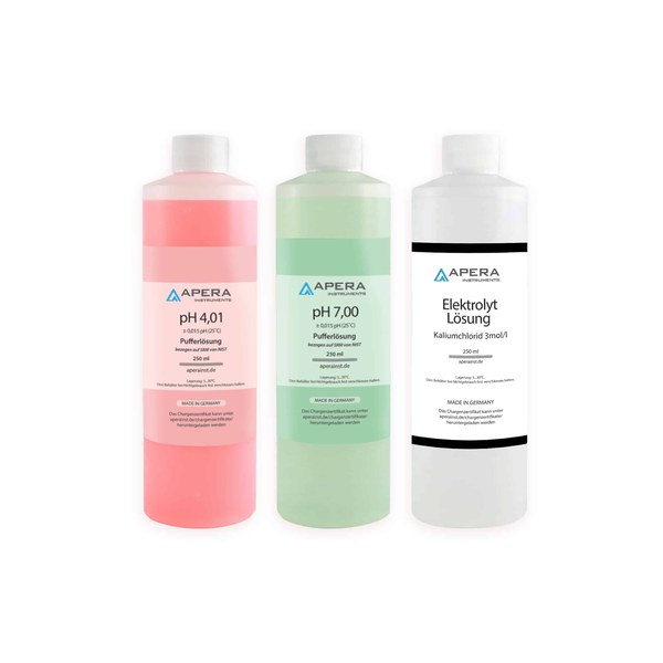 Apera pH4/7/3M — Calibration Buffer Solution Kit (pH 4.01 & 7.00, plus 3