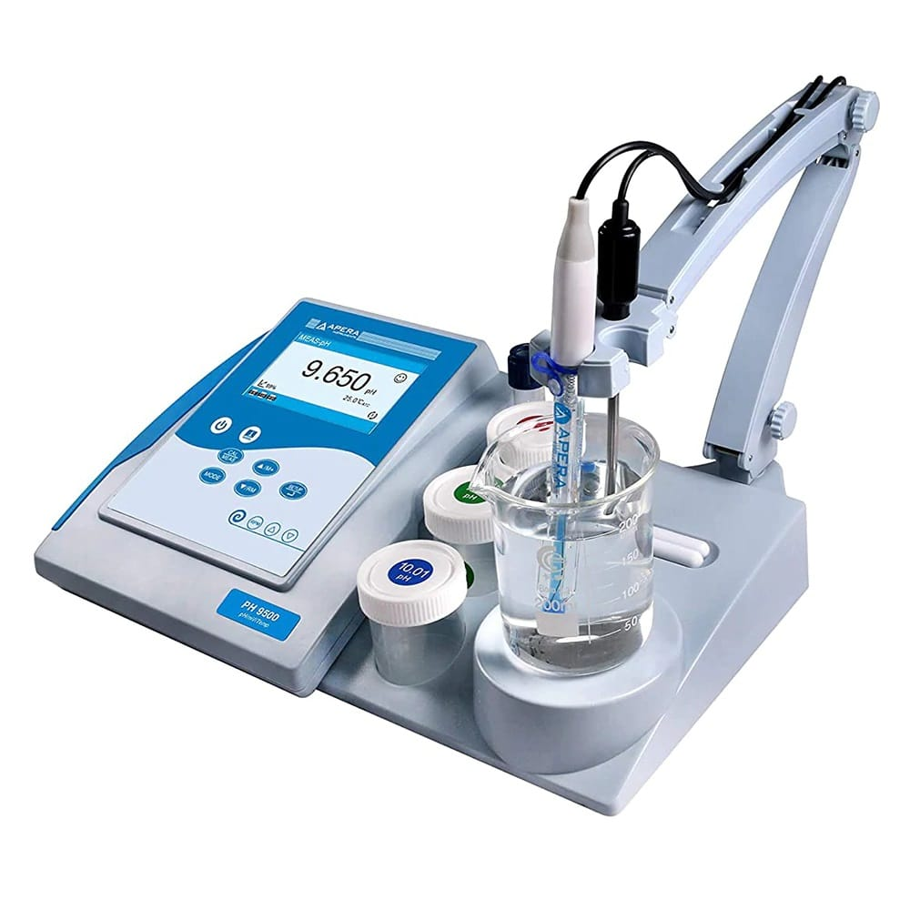 Masaüstü pH Metre · pH/mV/°C, GLP + TestBench — Apera PH9500, LabSen 211 + MP500 dahil