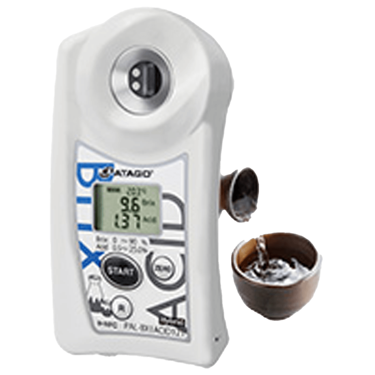 Cep Brix + Total Asitlik Ölçer · Sake/likör, şeker-asit oranı — PAL-BX|ACID121 · Atago