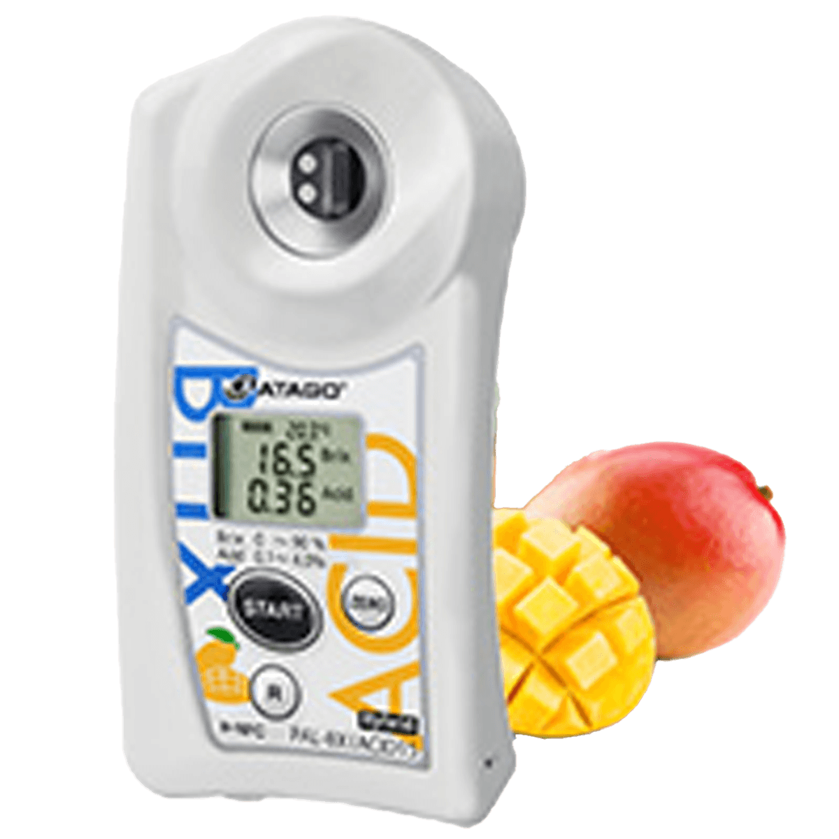 Cep Brix + Asit Ölçer · Mango, şeker-asit oranı, Asit 0,10–4,00 % — 7115 · Atago