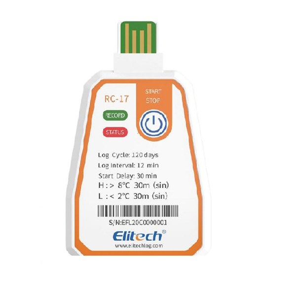 Elitech RC-17 / RC-17N — Tek Kullanımlık Sıcaklık Kaydedici
