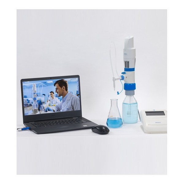 Microlit Otomatik Tekli, Adımlı ve Sıralı Dağıtımlı Elektronik Dispenser + Elektronik Büret 50 mL