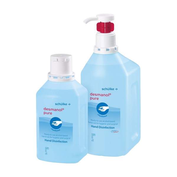 Schülke desmanol® pure gel — pantenol katkılı, renksiz/parfümsüz alkol bazlı el dezenfeksiyon jeli