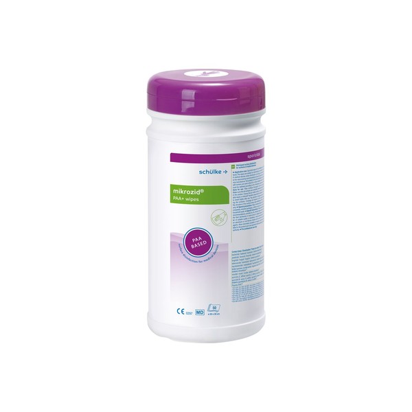 Schülke mikrozid® PAA+ wipes — perasetik asitli sporisidal yüzey dezenfeksiyon mendili