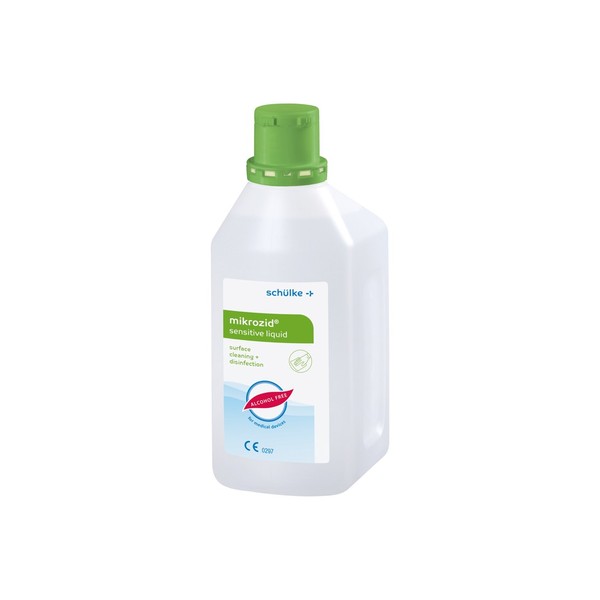 Schülke mikrozid® sensitive liquid — hassas yüzeyler için alkolsüz QAV bazlı yüzey dezenfektanı