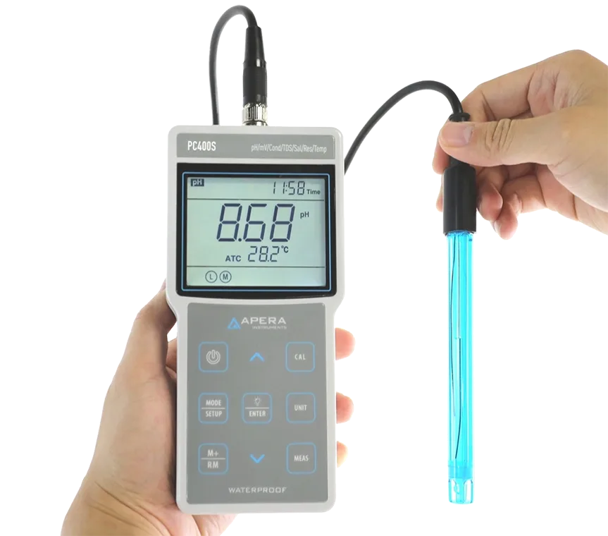 Portable pH / Conductivity Meter APERA PC400S to GLP Standards - Image 4