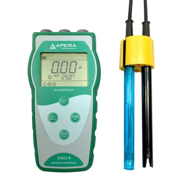 pH (ORP) / İletkenlik / TDS / Sıcaklık için Portatif pH Ölçüm Cihazı APERA SX823-B