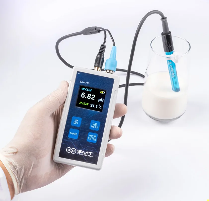 مقياس pH SMT BA4710-S من الفولاذ المقاوم للصدأ مع محقن BNC للحليب ومنتجات الألبان - Image 3