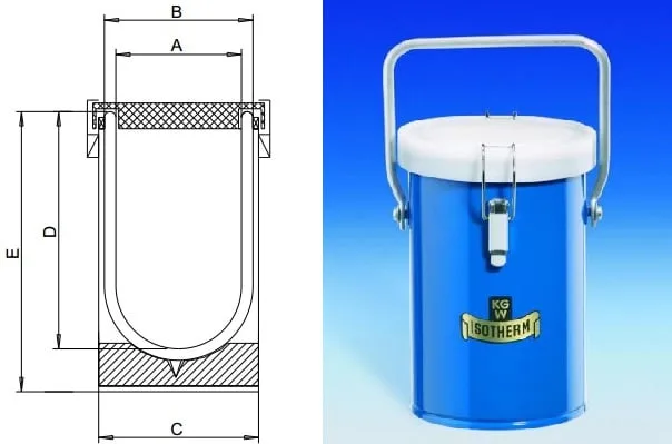 Dewar Container 26B | 1 Liter | Liquid Nitrogen & Dry Ice Compatible - Image 2